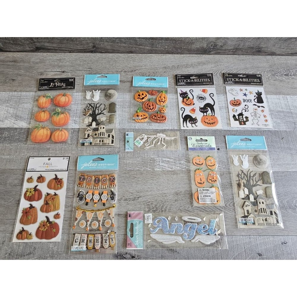 Sticker Lot - Halloween October Ghosts Scrapbooking 3D Stickers Jolee's RARE #7